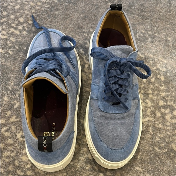 Men's BRUNOMAGLI Blue Suede and canvas Sneakers size 10.5 - Picture 13 of 16